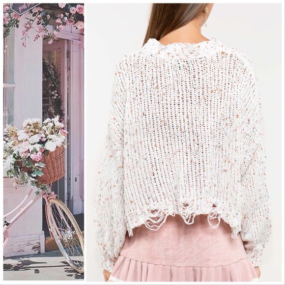 POL Winter's Favorite Confetti Distressed Sweater - Picture 8 of 10